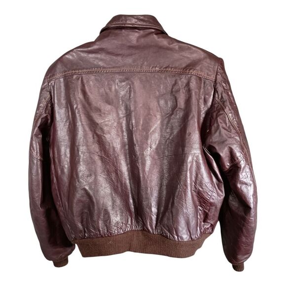 Grais Leather Jacket Bomber Nappa Leather Lined Brown Men's 60 Long Vintage USA - Picture 2 of 4